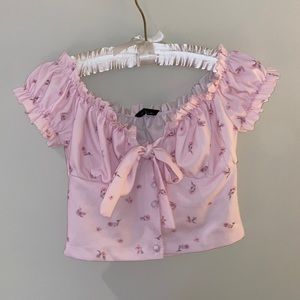 Whitefox pink cottagecore blouse